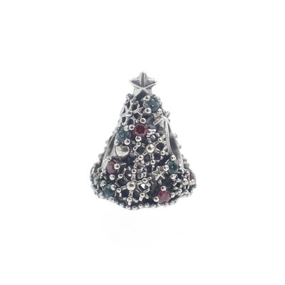 Image 1 of Pandora charm; Silver; Glitter Christmas tree