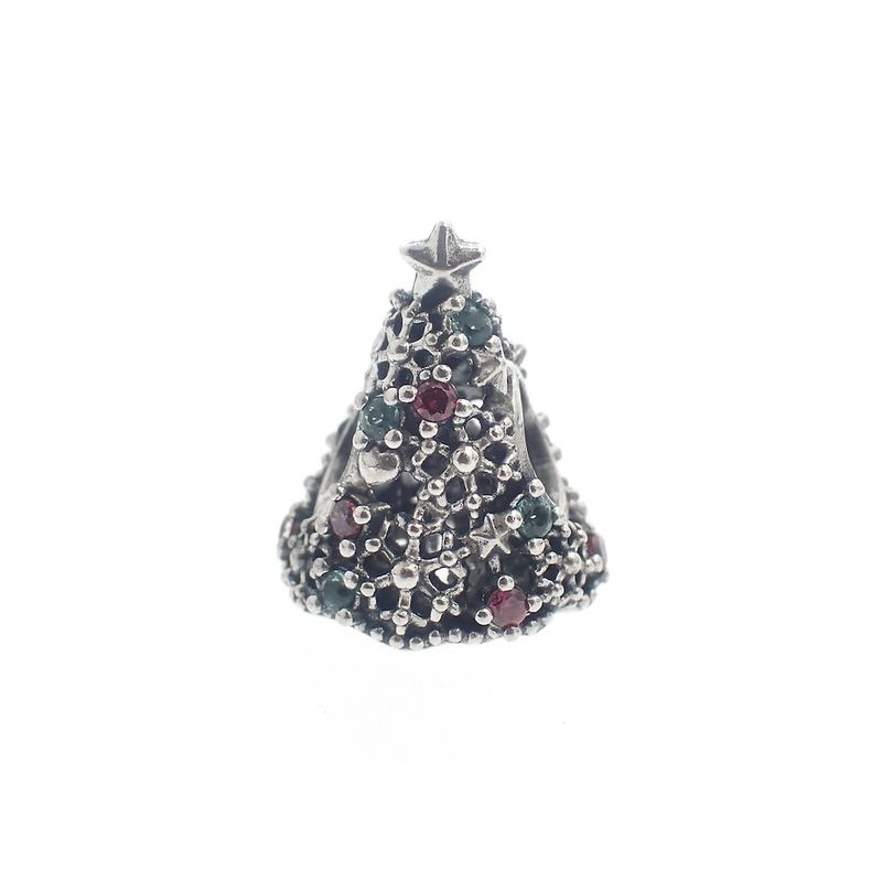 Image 1 of Pandora charm; Silver; Glitter Christmas tree