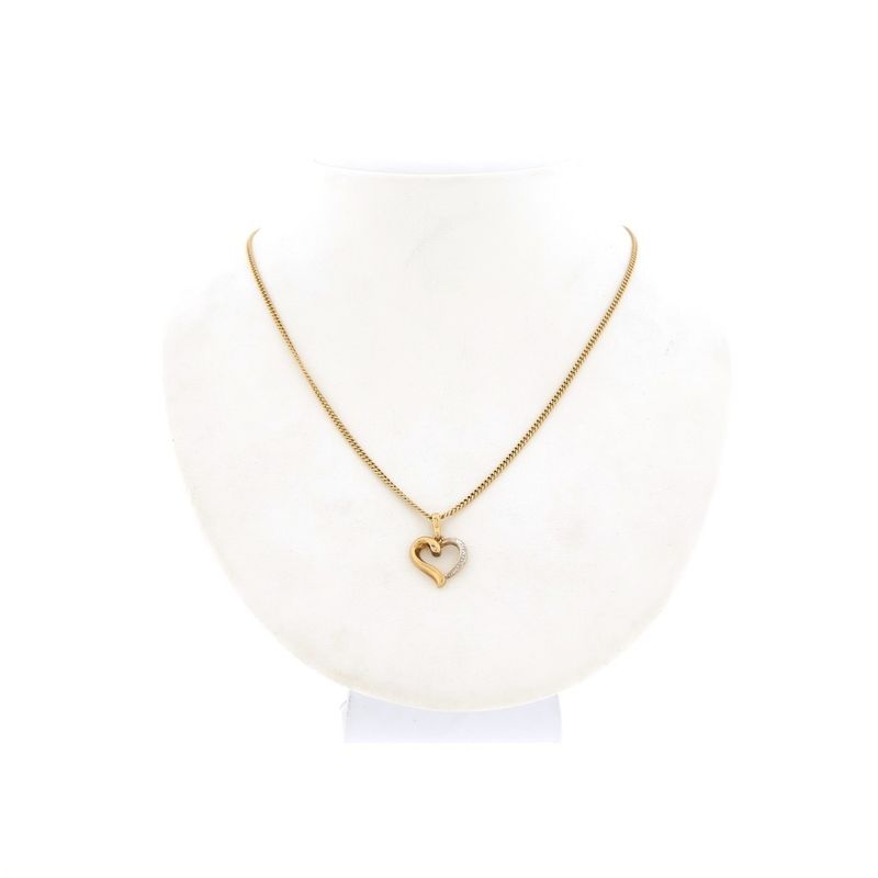 Image 6 of Gold heart pendant with diamonds | 0.015 ct.