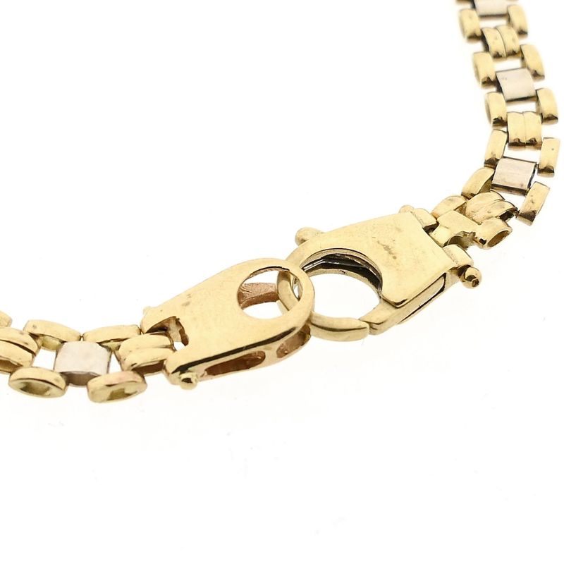 Afbeelding 3 van Bicolor gouden panterschakel armband