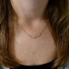 Afbeelding 10 van Gouden gourmetschakel ketting met vaste hanger en zirconia | 43 cm