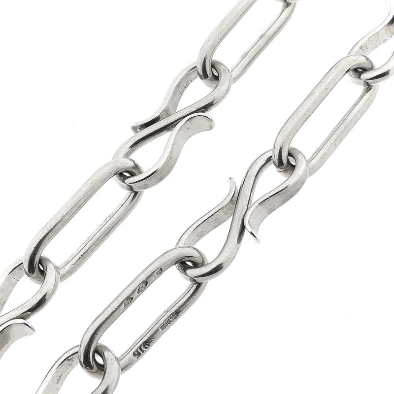 Afbeelding 7 van Zilveren fantasieschakel ketting | 74 cm