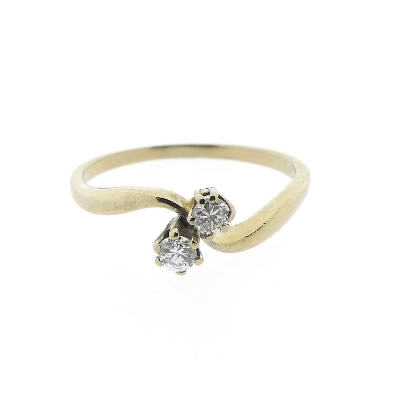 Image 4 of Gold ring with diamond; 0.20 ct. | Toi et moi