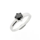 Image 1 of White gold solitaire ring with a black diamond | 0.75 ct. (price adjusted, incl. alteration costs)