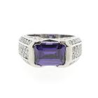 Image 5 of Silver ring with zirconia stones.