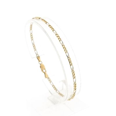 Image 1 of Two-tone gold Figaro link bracelet