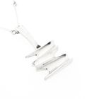 Afbeelding 4 van Zilveren staafjes schakelketting met vaste hanger | 72 cm 