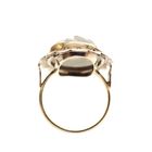 Image 3 of Vintage gold ring with floral cut white onyx