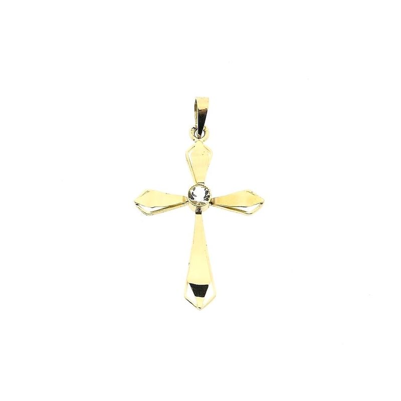 Image 13 of Gold cross pendant with zirconia