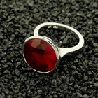 Image 2 of Silver ring with synthetic ruby.