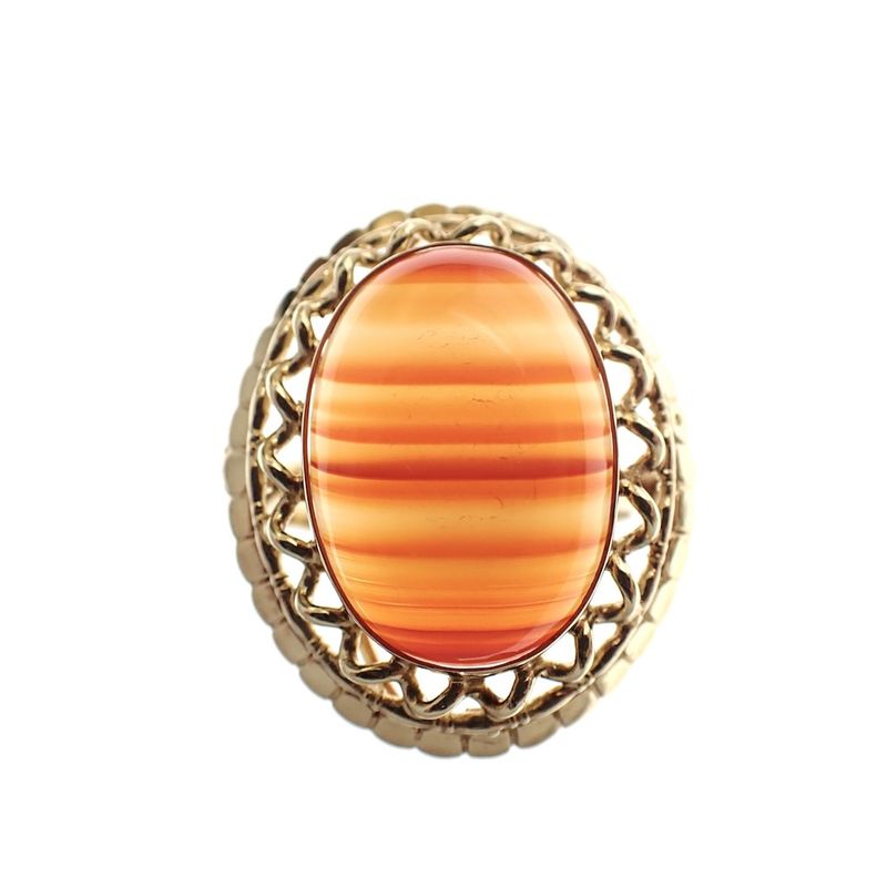 Image 2 of Vintage gold ring with carnelian bandagate