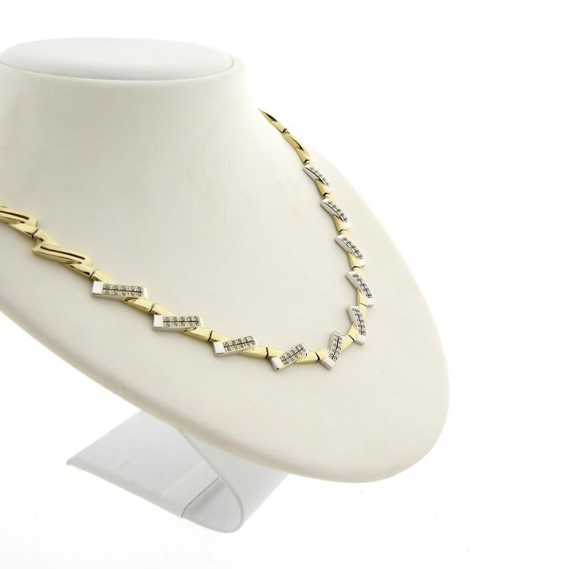 Image 9 of Two-tone gold necklace with zirconia