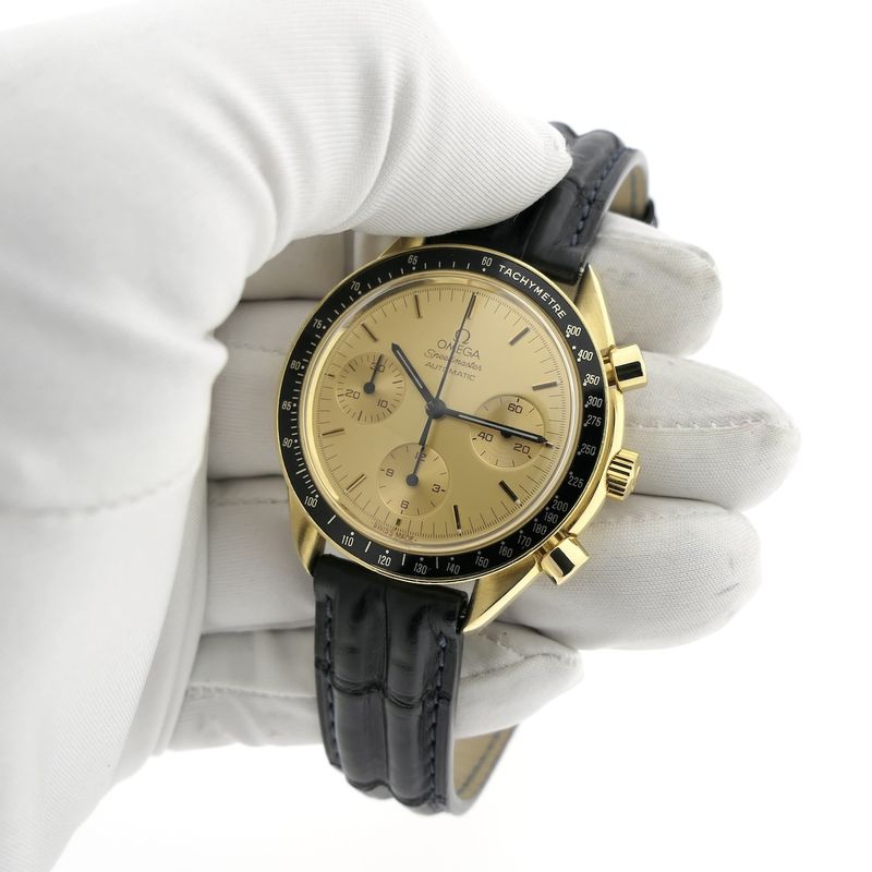 Image 15 of Omega Speedmaster Reduced 175.0032; 18k. gouden chronograaf horloge