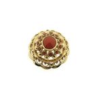 Image 1 of Antique gold brooch with red coral | Old Dutch
