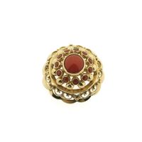 Antique gold brooch with red coral | Old Dutch