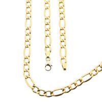 Two-tone gold Figaro link chain
