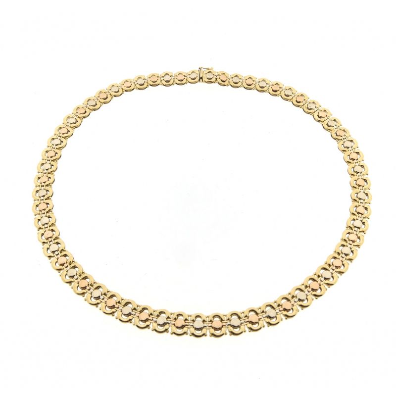 Image 3 of Tricolor gold fantasy link necklace