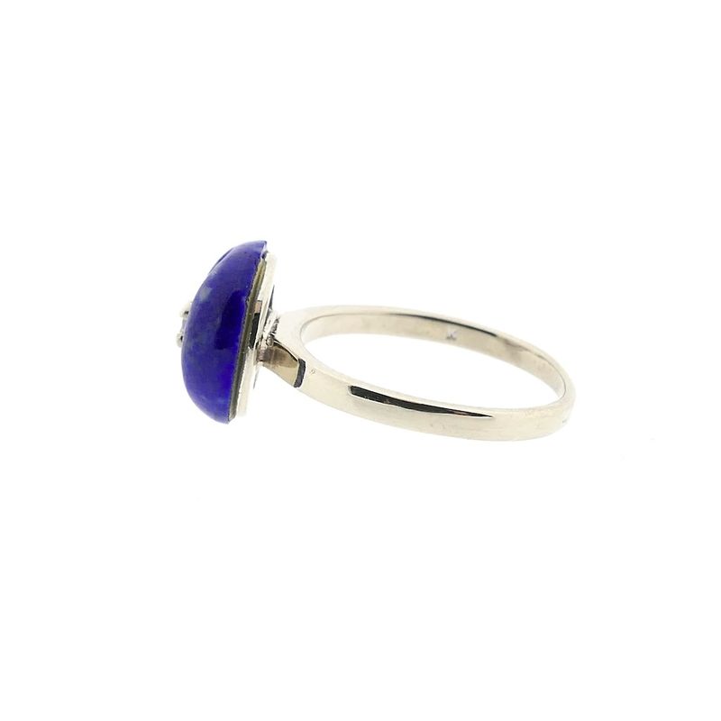 Image 8 of White gold ring with sodalite and diamond; 0.04 ct.