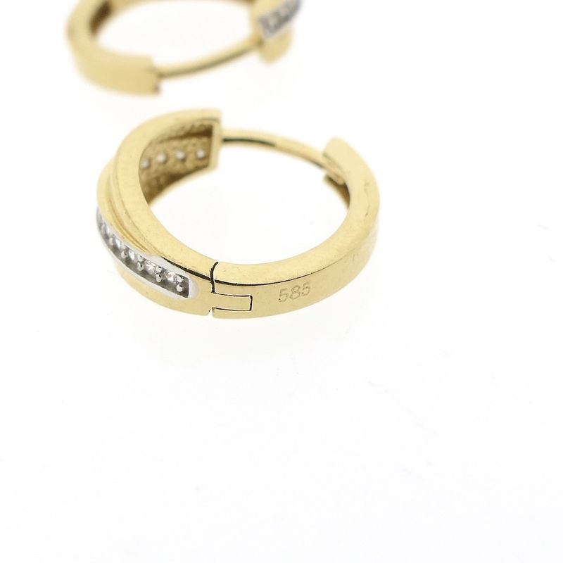 Image 9 of Gold earrings with zirconia | Ø 14.5 mm