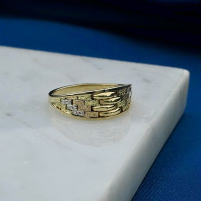 Image 2 of Tricolor gold interwoven ring