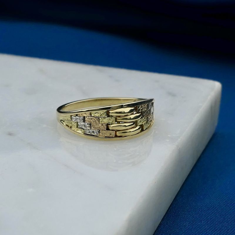 Image 2 of Tricolor gold interwoven ring