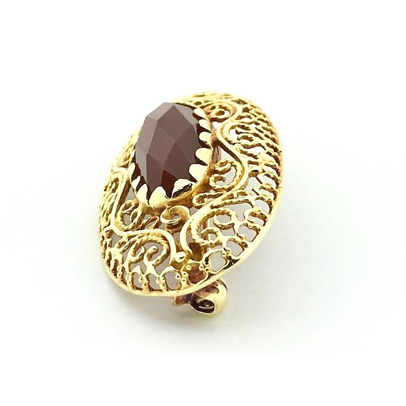 Image 4 of Antique gold brooch with carnelian