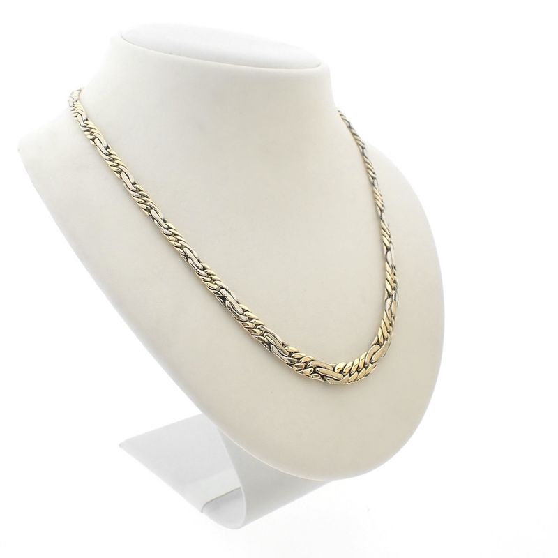 Image 3 of Two-tone gold gourmet link necklace | 43.5 cm