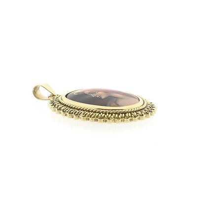 Gold pendant with Enamel D'Art portrait Image 2 of Gold pendant with Enamel D'Art portrait