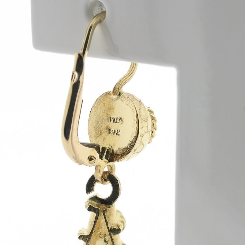 Image 5 of Oriental gold earrings with filigree strand