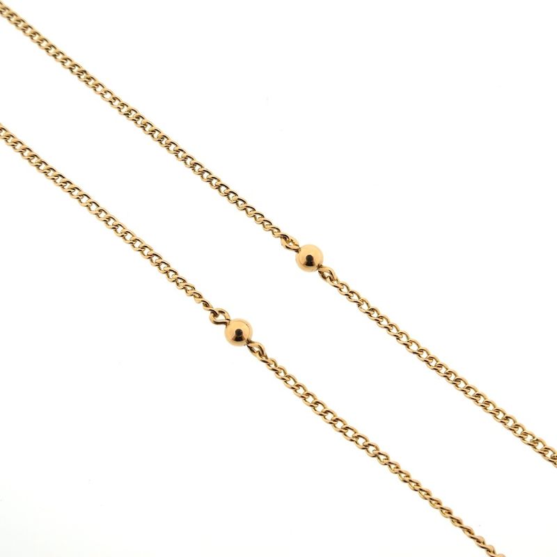 Image 3 of long rose gold chain/sautoir with beads