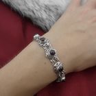 Image 7 of Vintage silver bracelet with garnet; Boat bracelet | Ø 56 mm