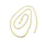 Image 2 of Two-tone gold closed Figaro link chain