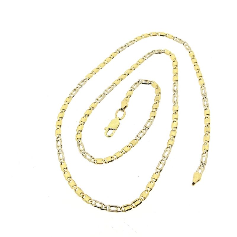 Image 2 of Two-tone gold closed Figaro link chain