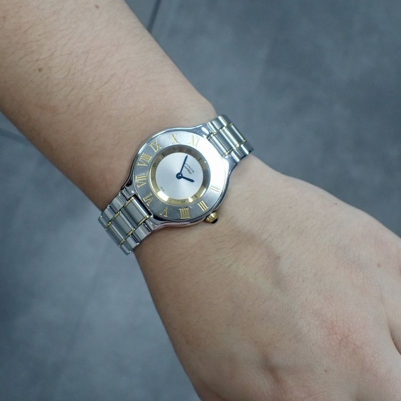 Image 14 of Cartier Must 21; Goud/stalen dames horloge