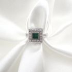 Image 6 of 1950s white gold ring set with a 0.50 ct. diamond and emerald