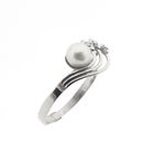 Image 1 of White gold ring with pearl and diamonds | 0.0015 ct.