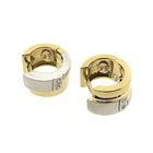 Image 6 of Two-tone gold hoop earrings with diamonds; Ø 13.3 mm