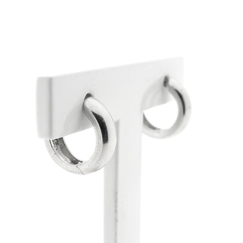 Image 7 of White gold hinged hoop earrings Ø 14.7 mm