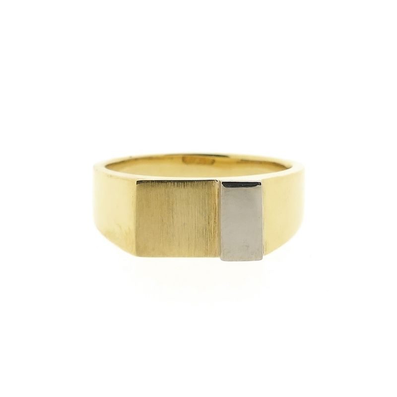 Image 3 of Two-tone gold men's signet ring