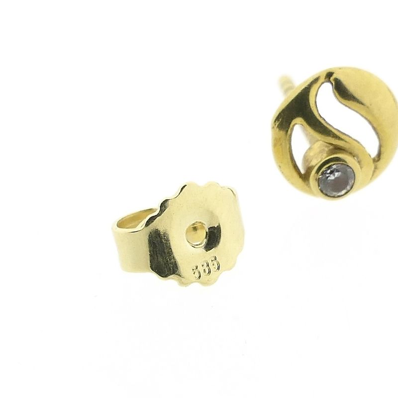 Image 6 of Gold stud earrings with zirconia