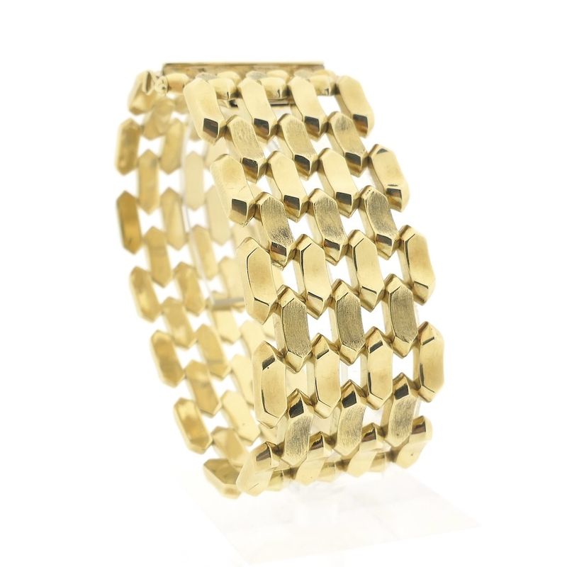 Image 2 of Gold wide Bismarck link bracelet