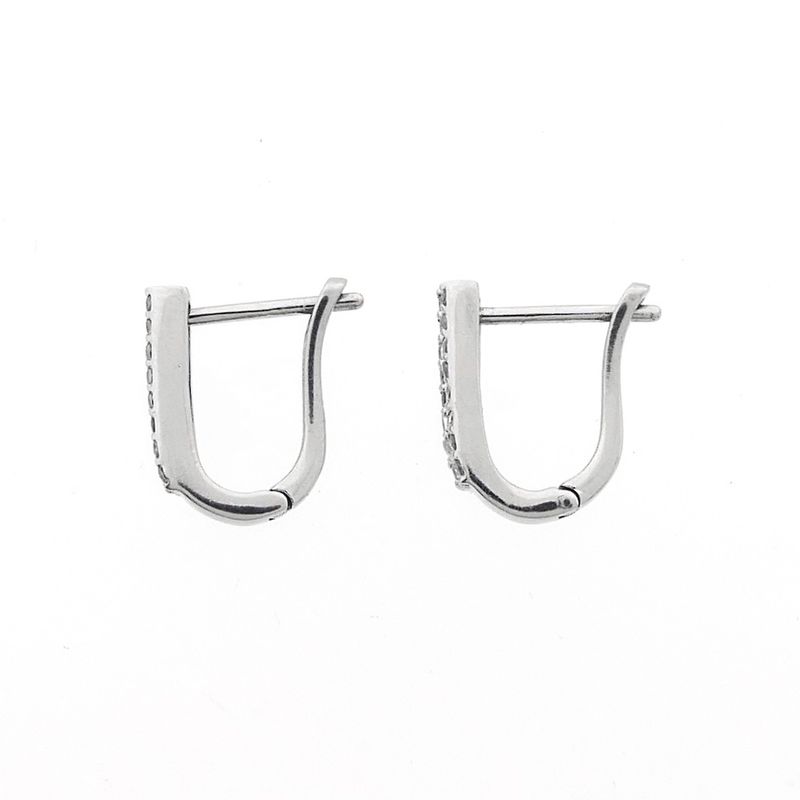 Image 5 of White gold stud earrings with zirconia