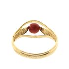 Image 4 of 18 ct. Vintage gold ring of sturgeon with red coral