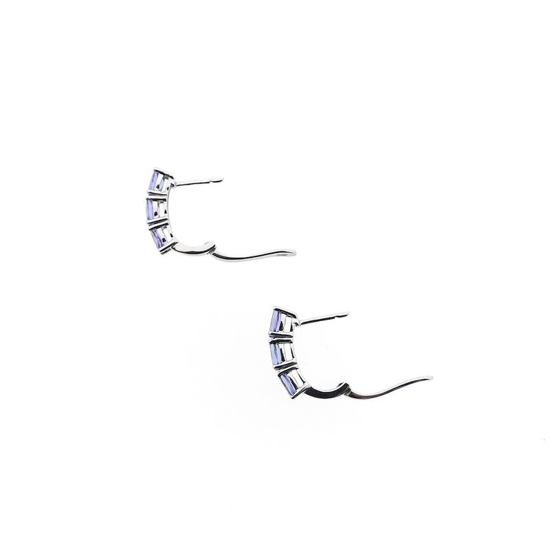 Image 8 of White gold stud earrings with tanzanite