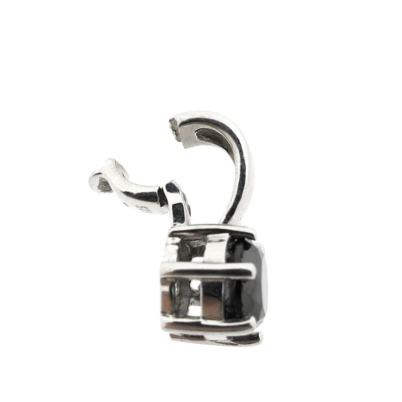 Image 4 of White gold solitaire pendant with black diamond; 1.00 ct.