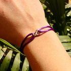 Image 2 of Forever Knots® Handmade Purple Satin Bracelet