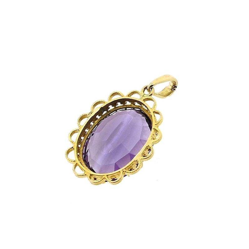 Image 6 of Gold pendant with purple glass
