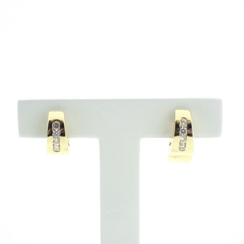 Image 6 of Gold earrings with zirconia | Ø 13 mm