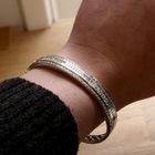 Image 9 of White gold slave bracelet with approx. 1.40 ct. diamonds; Size M