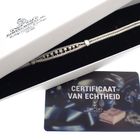 Image 7 of Vintage white gold foxtail link bracelet with diamonds; 0.45 ct.